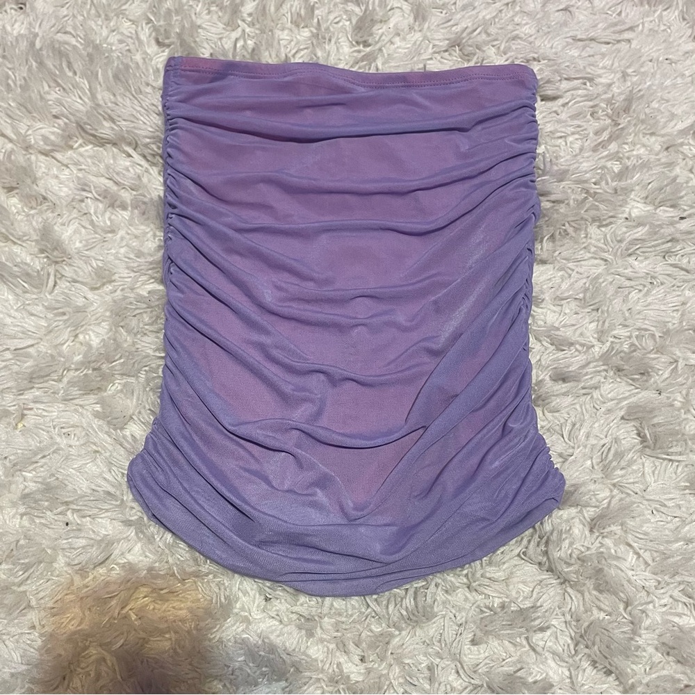 Purple mesh tube top